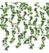 Tighall 5PCS 38 Feet Artificial Grape Leaf Garland Fall Vines Plants Faux Greenery Decor Fake Han...