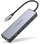LENTION USB C Hub with a Gigabit Ethernet Port, 4K HDMI Display, 3 USB-A USB 3.0 Ports for MacBoo...
