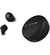 Motorola Sound true wireless earbuds with mic microphone wireless charging case compact space travel