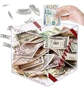 Hualleko Piggy Bank for Adults All Ages - Unopenable Football Style Smash Box for Money,Clear Acr...