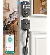 Smart WiFi Door Lock Set: HEANTLE Keyless Entry Front Door Lock Fingerprint Electronic Digital Ke...