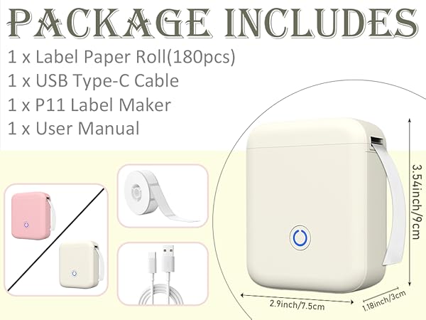 Label Maker Machine with Tape Bluetooth Label Printer, Portable Thermal Printer,Sticker Maker