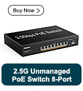 YuanLey 9 Port 2.5G PoE Switch Unmanaged, 8 x 2.5G Base-T PoE Ports, 10G SFP, IEEE802.3af/at, 120...