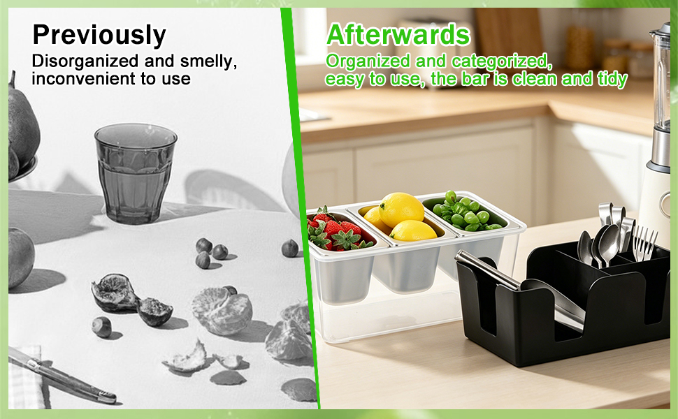 3 Containers Ice Chilled Condiment Caddy