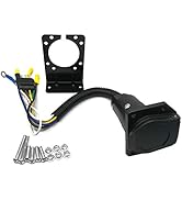 CARROFIX 4 Way Flat to 7 Way RV Blade Trailer Adapter Electrical Connector with Mounting Bracket