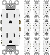 BESTTEN 15 Amp Decor Electrical Wall Outlet Receptacle, Non-Tamper-Resistant, 15A/125V/1875W, for...