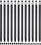 LINFANC 12Pcs Black Stylus Pen for Touchscreen, 2-in-1 High Precision &amp; Sensitivity Stylus Pen fo...