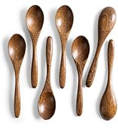 Hefild 7 PCS Small Wooden Spoons, 5.8 Inch Honey Spoons for Tea, Padauk Wooden Honey Teaspoon for...
