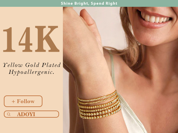 gold beaded bracelets for women