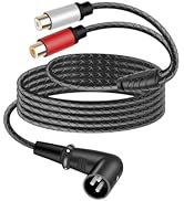 YANBORONSN XLR 90 Degree Male to Dual RCA Female Y Splitter Patch Cable,3-PIN XLR Splitter to 2 R...