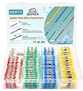 500Pcs Solder Seal Wire Connectors Kit, Heat Shrink Wire Connectors Waterproof Electrical Cable B...