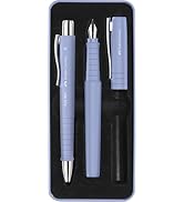 Faber-Castell Poly Pen Fountain and Ballpoint Pen Gift Set – Pale Iris: Fountain Pen Set with Bro...