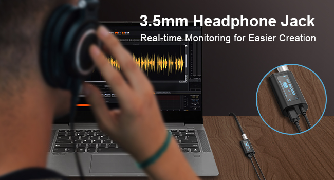 3.5mm HeadphoneJack Real-time Monitoring for Easier Creation