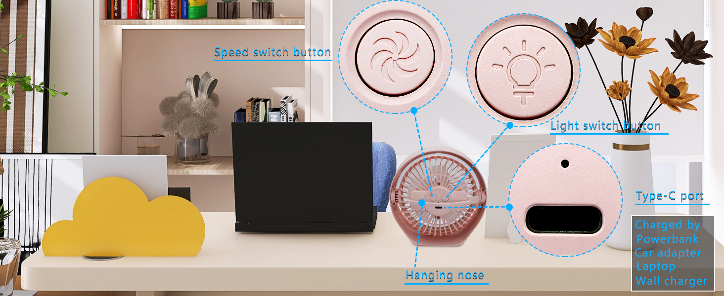 pink desk fan