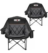 Overmont Oversized XL Camping Chair for Adults - 500lbs Support Heavy-Duty Padded Folding Chair w...