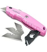 Pink Power Box Cutter Retractable, Pink Utility Knife for Carpet, Cute Box Cutter Knife Heavy Dut...