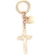 SHTALHST Cross Keychain with Heart Pendant Christian Cross Resin Keychain for Women Christian Gif...