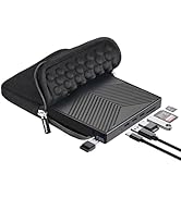 ROOFULL External CD DVD Drive Player Burner CD/DVD-ROM +/-RW Optical Disk Drive with USB Ports Hu...