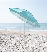 Caribbean Joe Beach Umbrella, Portable and Adjustable Tilt Sun Umbrella with UV Protection, Vente...