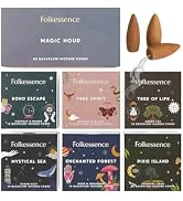 Folkulture Backflow Incense Cones (60 Cones) | Set of 6 Waterfall Insence Cones for Aromatherapy,...