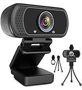 1080P Webcam with Microphone, HD Webcam Web Camera with Tripod Stand, Widescreen USB Computer Cam...