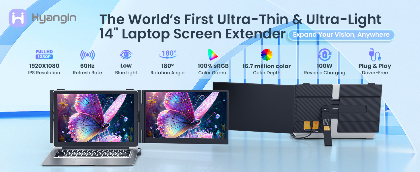 Hyangin S8-The World&amp;#39;s First Ultra-Thin &amp;amp; Ultra-Light 14&amp;#34; Laptop Screen Extender