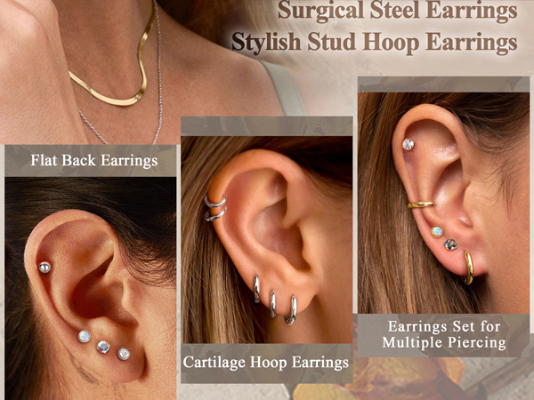 flat back earrings silver earrings stud earrings
