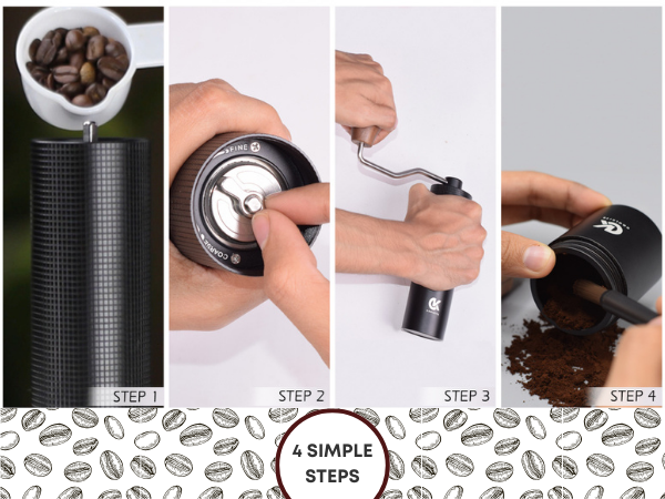 coffee grinder , manual coffee grinder , steel bur grinder