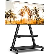TVON Rolling TV Stand for 43-80" TVs up to 150lbs, Portable TV Stand on Wheels with Enhanced Tria...