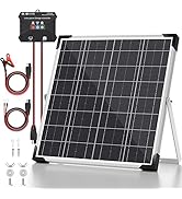 Voltset 20W 12V Solar Panel Kit, Monocrystalline Solar Battery Trickle Charger Maintainer + Upgra...