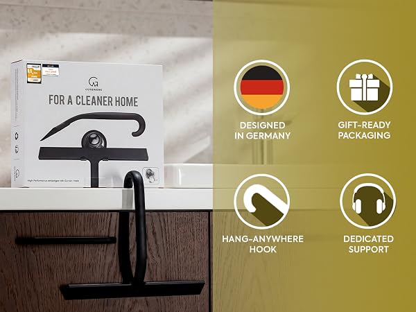 Gift ready black squeegee with premium packaging