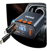 Bluetooth Car Adapter with Retractable Charger,[Upgrade] Bluetooth 5.4 FM Transmitter for Cars, 4...