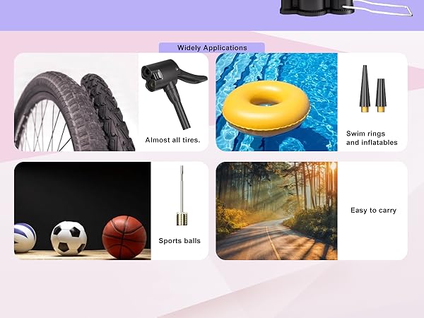 Bike Pump Air Bicycle Pump Inflator for Presta and Schrader Valve Tire Pump