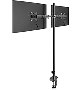 Pholiten Extra Tall Dual Monitor Stand, Dual Monitor Mount, Desk Mount up to 47 inch Pole, 2 Moni...