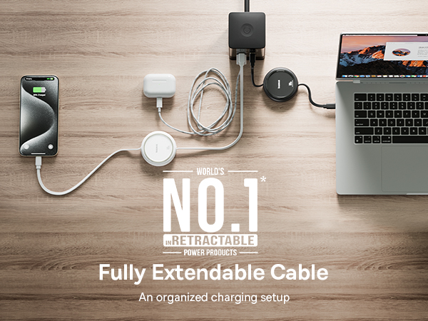 Mini 100W Retractable USB C to USB C Charging Cable