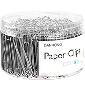 DANRONG Silver Jumbo Paper Clips, 270pcs 2 Inch (50 mm) Paper Clip, Large Paperclips Great for Of...
