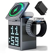 Vivilumens 3-in-1 Wireless Charger with Bluetooth Speaker - Pixel Animation Display, Digital Cloc...