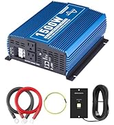 Kinverch 1500W Pure Sine Wave Power Inverter 12V DC to 110V AC Converter with 2 AC Outlets, USB P...