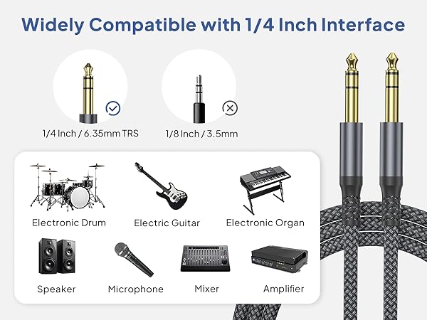 6.35MM TRS Guitar Cords