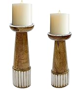 Perilla Home Half Strip Candle Holder Set of 2 | 11.5 Inch, 10 Inch | Handmade | Rustic &amp; Vintage...