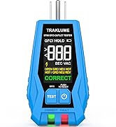 Outlet Tester with LCD Display Receptacle Tester with GFCI for Standard 3-Wire 110-125V AC Electr...