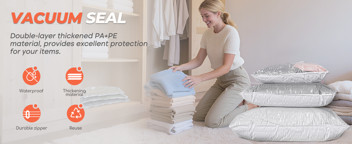 Vacuum seal bags for clothing