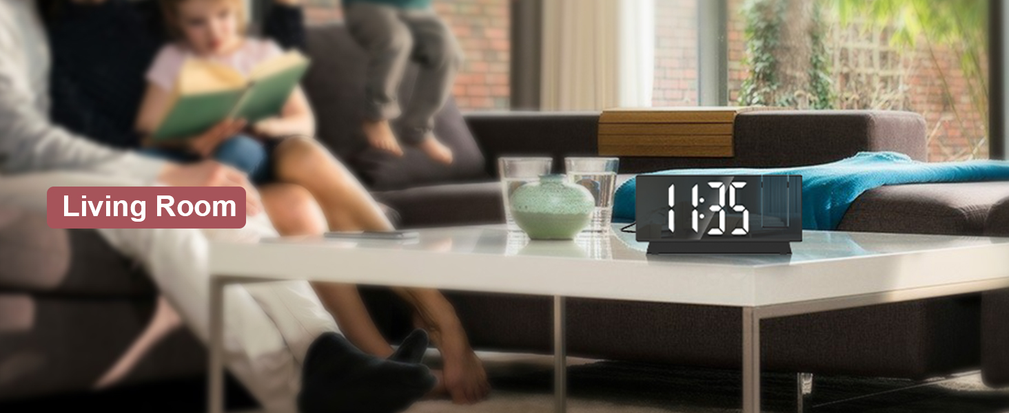 Projection Alarm Clock, 7.8&amp;#34; Mirror Digital Clock