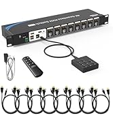eKL 8 Port Real Seamless Switching HDMI KVM Switch 8 Computers 4K@30Hz 1U Rack Mount, 3.5mm Audio...
