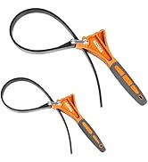 ACOSEA 2-Pack Strap Wrench,Oil Filter Wrench with Diameter 6" and 4" Heavy Duty Rubber Strap,Adju...