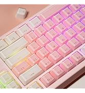mintcaps Keycaps - 104 Keys Crystal Jelly White Keycaps Translucent Custom Keyboard Key Cap OEM P...