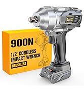 DIYtoolifz Cordless Impact Wrench 1/2 inch for Dewalt 20V Battery, 750Ft-lbs(1000N. m) Brushless ...