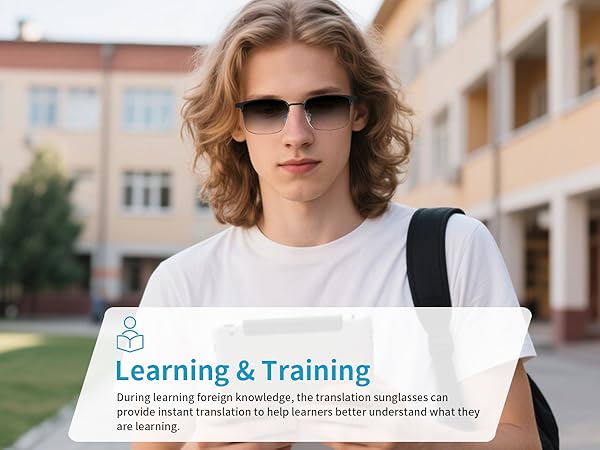 Smart AI translation glasses for men &amp;amp; women, photochromic glasses perfect for learning &amp;amp; training