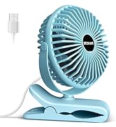 BESKAR Clip on Fan, Portable Small Desk Fan with Strong Airflow, 3 Speeds Personal Fan with Sturd...