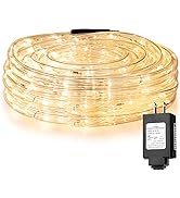 LE 33ft 240 LED Rope Light, Waterproof, Connectable, Low Voltage, Warm White, Indoor Outdoor Clea...